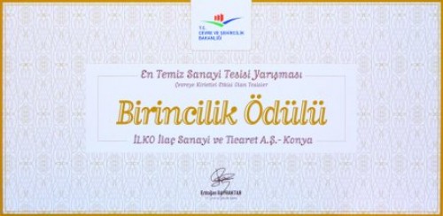 TÜRK SANAYİNİN EN BÜYÜK ÇEVRE ÖDÜLÜ İLKO İLAÇ’IN