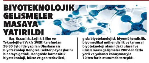Posta Gazetesi'nin BIO Türkiye Haberi