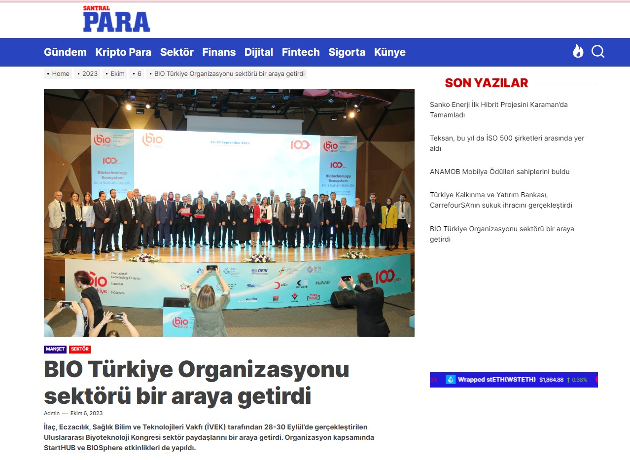  SantralPara'nın BIO Türkiye Haberi 