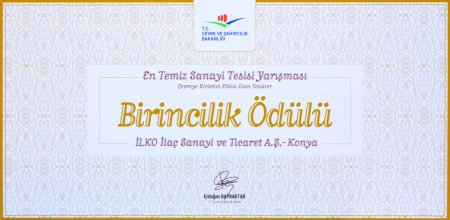  TÜRK SANAYİNİN EN BÜYÜK ÇEVRE ÖDÜLÜ İLKO İLAÇ’IN 